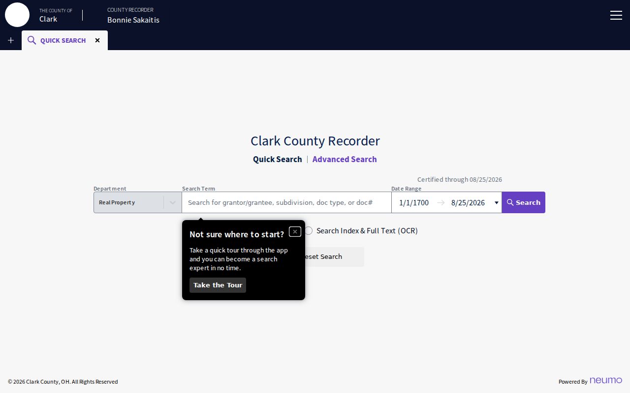 Springfield residents directory Clark County Recorder official record search