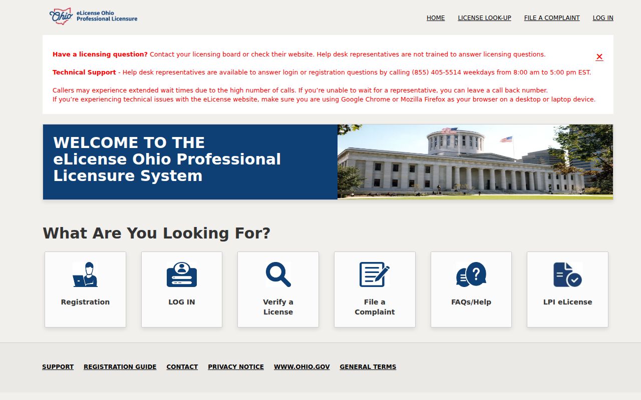 Springfield residents directory Ohio professional license lookup