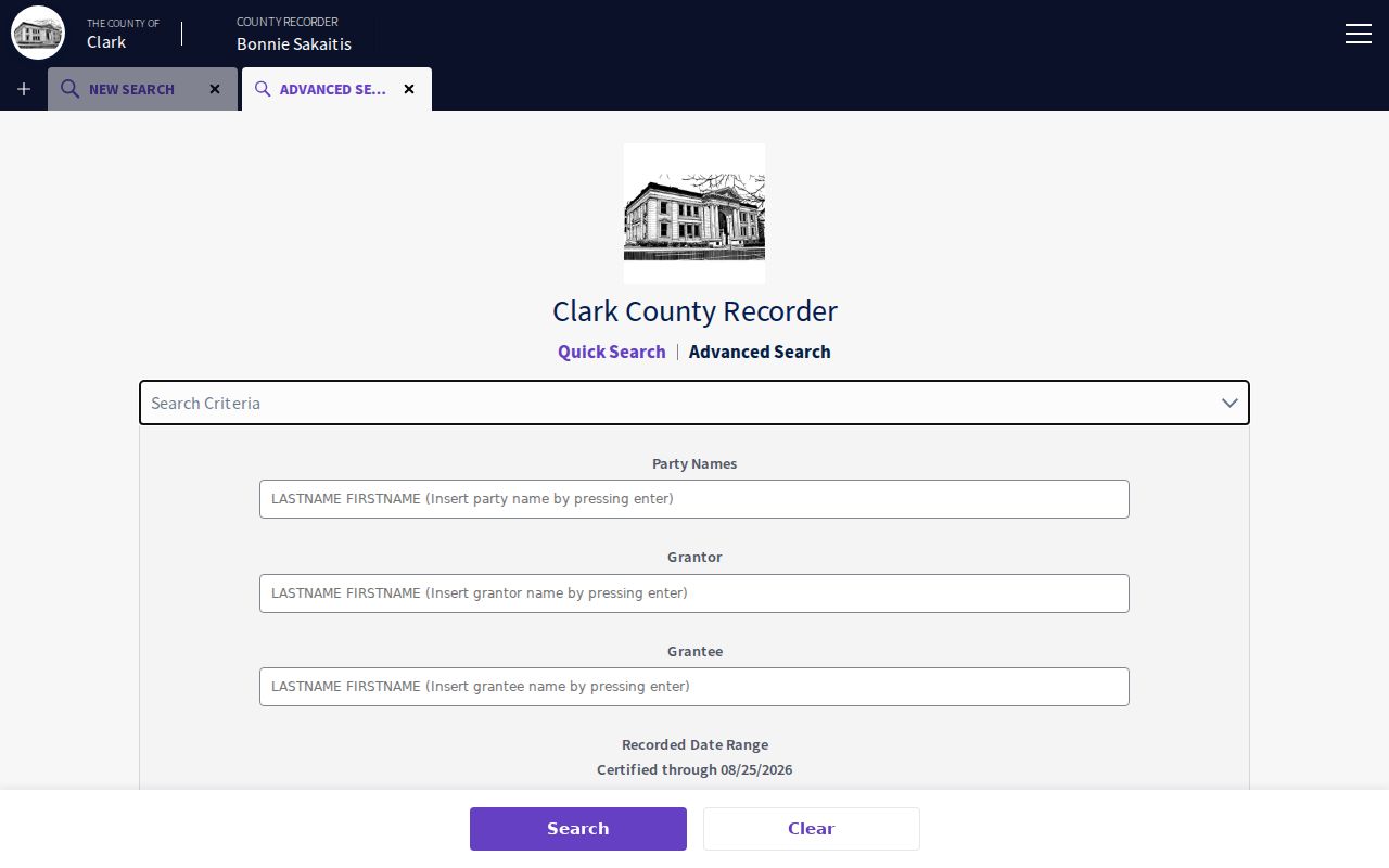 Springfield previous residents research through the Clark County Recorder deed search