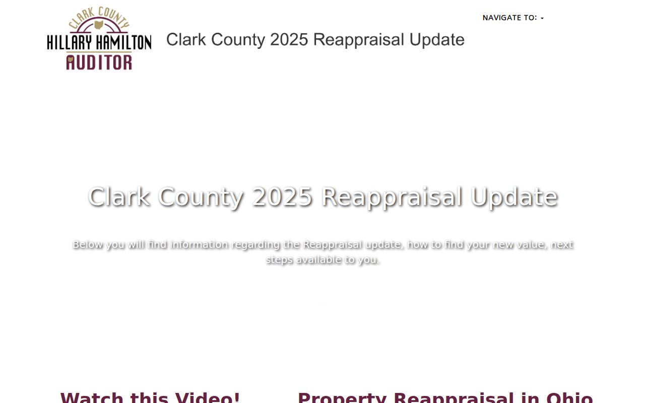 Springfield ZIP code reference showing Clark County reappraisal information